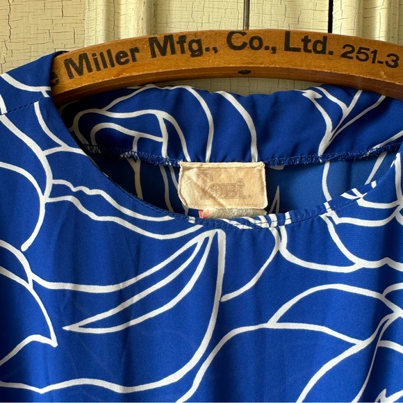 -VINTAGE COBALT FLORAL DRESS- - Picture 5 of 6